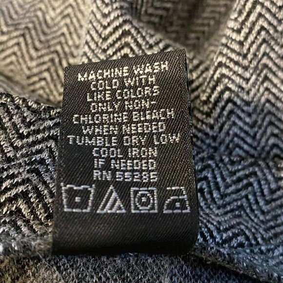 Express Sz 3/4 Black & White Chevron Career Trouser Slight Flare Dress Pants - Picture 5 of 9